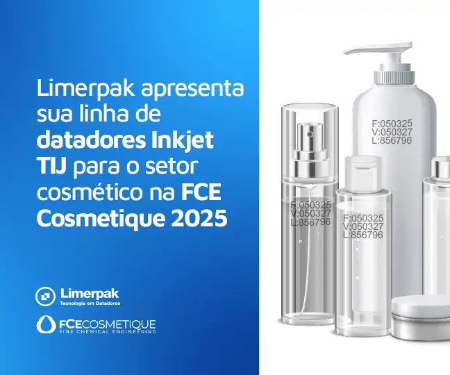 Limerpak apresenta sua linha de datadores Inkjet TIJ para o setor cosmético na FCE Cosmetique 2025