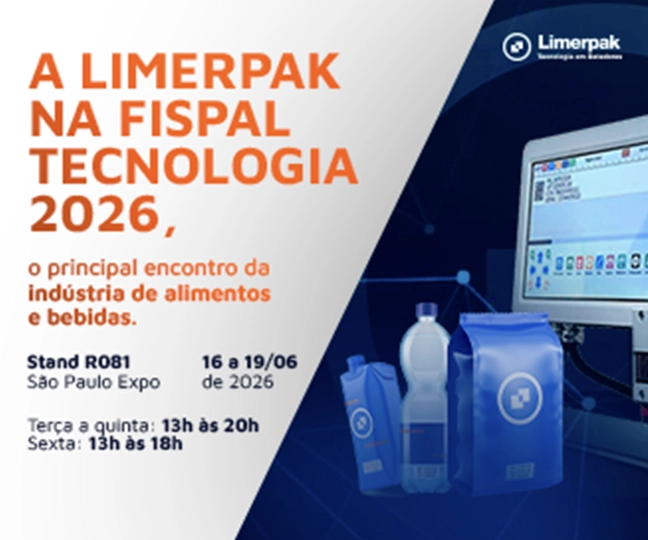 Limerpak na Fispal Tecnologia 2026: tecnologia TIJ aplicada à indústria de alimentos, bebidas e proteínas